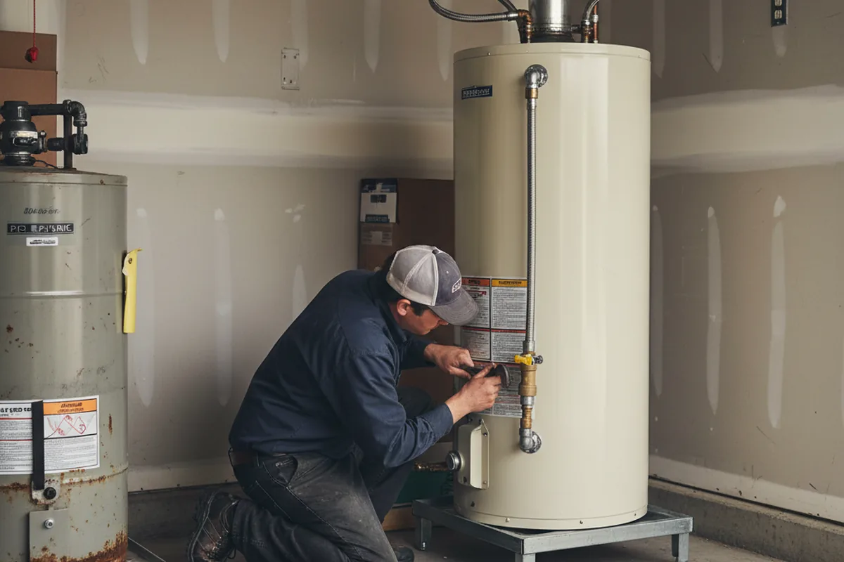 Water heater and shutoff valve replacement in Sharon Center